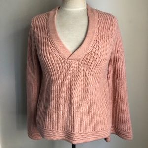 Wide sleeve v neck sweater
